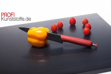 50 cm x 40 cm ,schwarzes Kunststoffschneidbrett, PROFIBRETT aus Vollkunststoff, HACCP geeignet, Spülmaschinenfest, höchst messerschonend, Industriequalität, für alle Lebensmittel geeignet